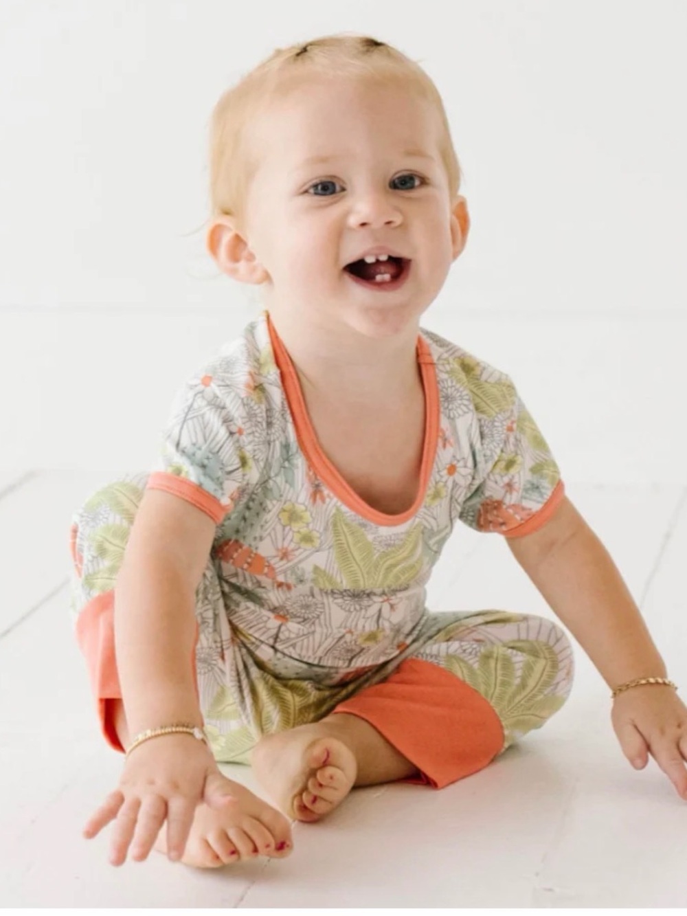 The SIMPLE SEED Prickly Petals Short Long Back Open Day To Night Romper - 3-6M